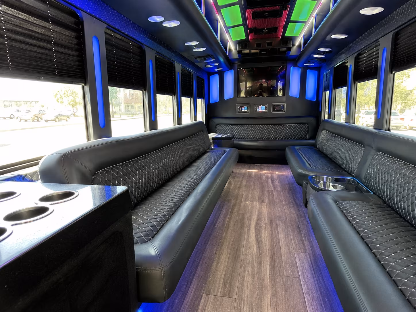 ofallon 15 passenger party bus inside