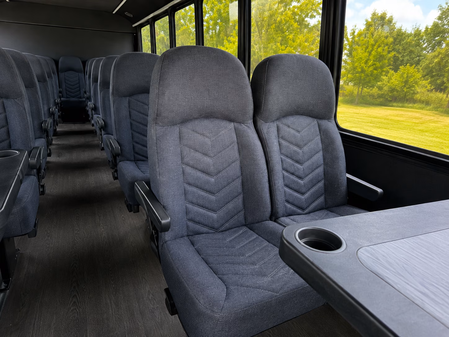 ofallon 18 passenger minibus inside