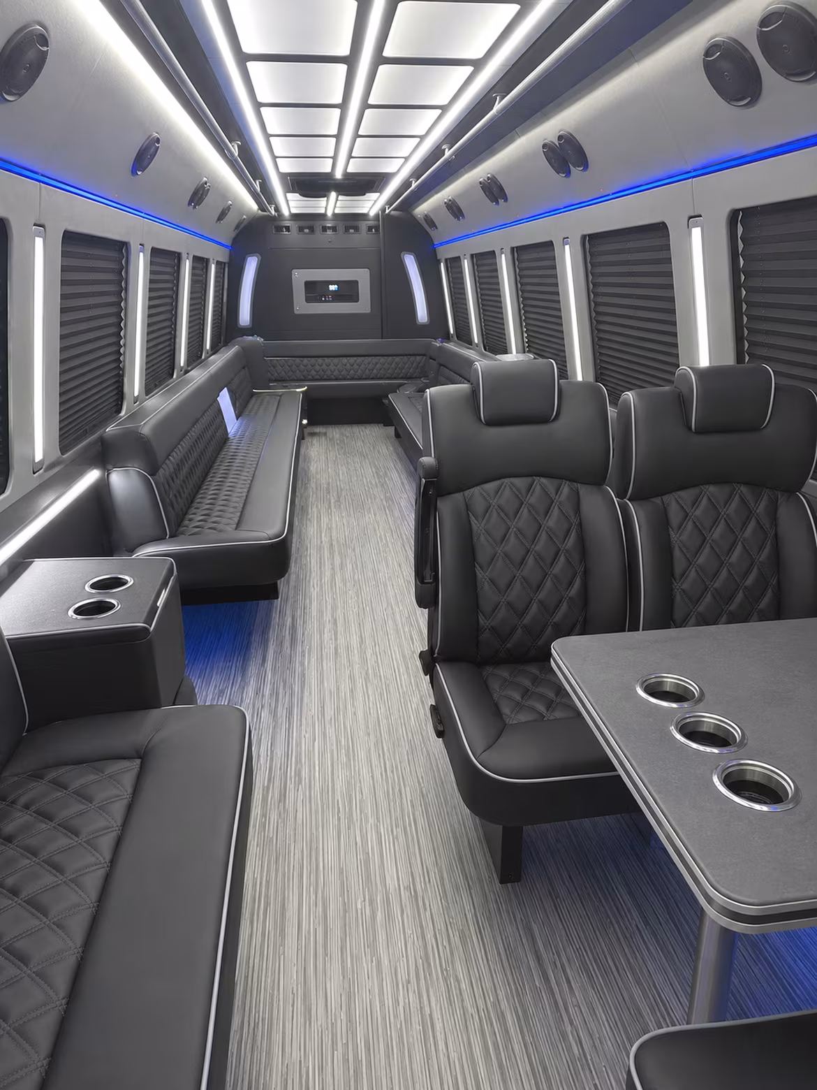 ofallon 25 passenger party bus inside