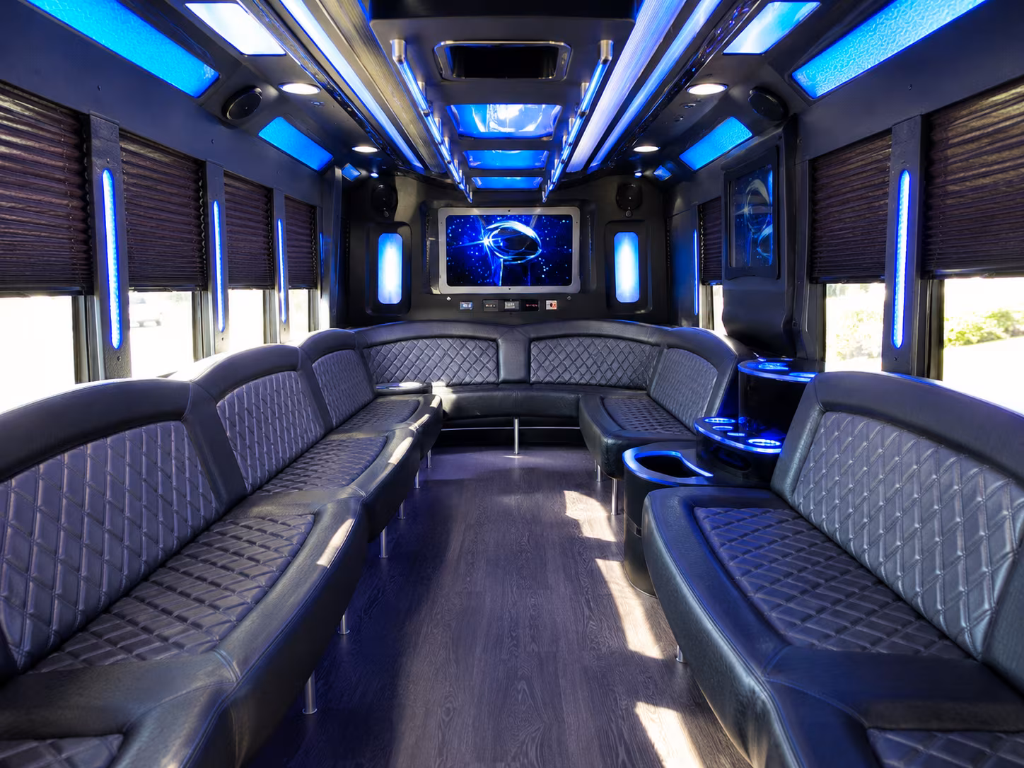ofallon 28 passenger party bus inside