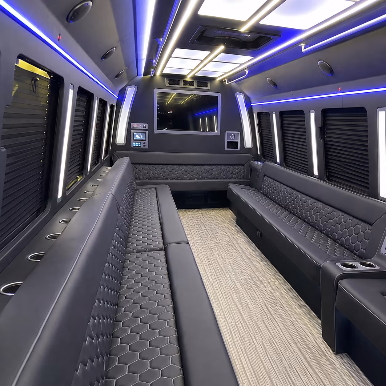 ofallon 40 passenger party bus inside