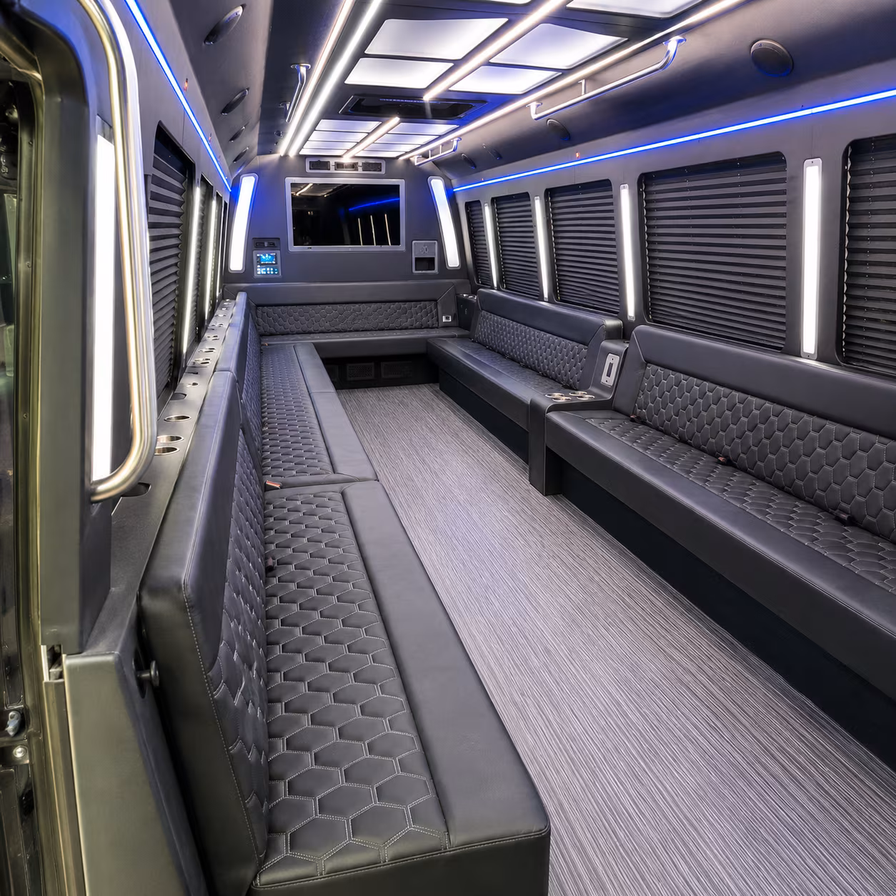 ofallon 40 passenger party bus interior