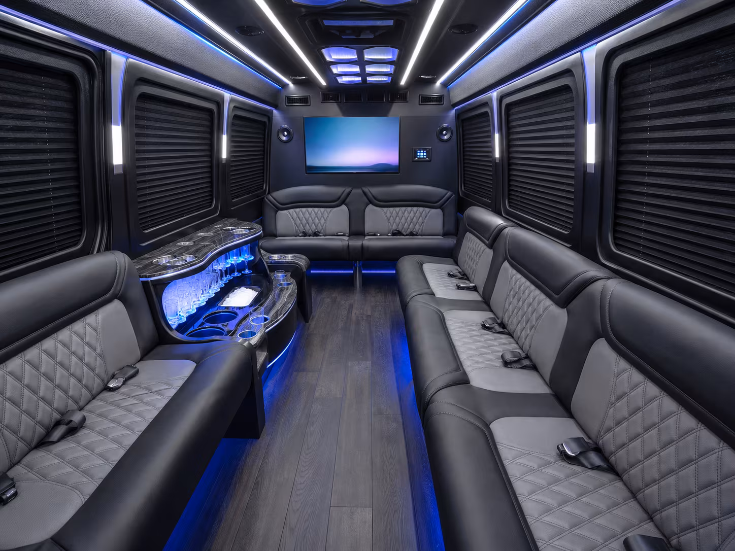 ofallon 50 passenger party bus inside